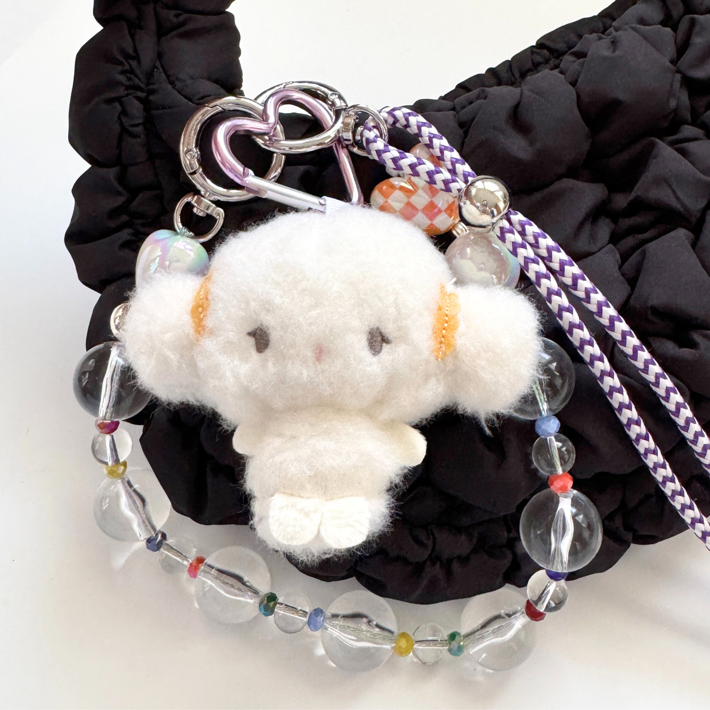 Cogimyun Plush Keychain/Bag Charm with Heart Carabiner Clip