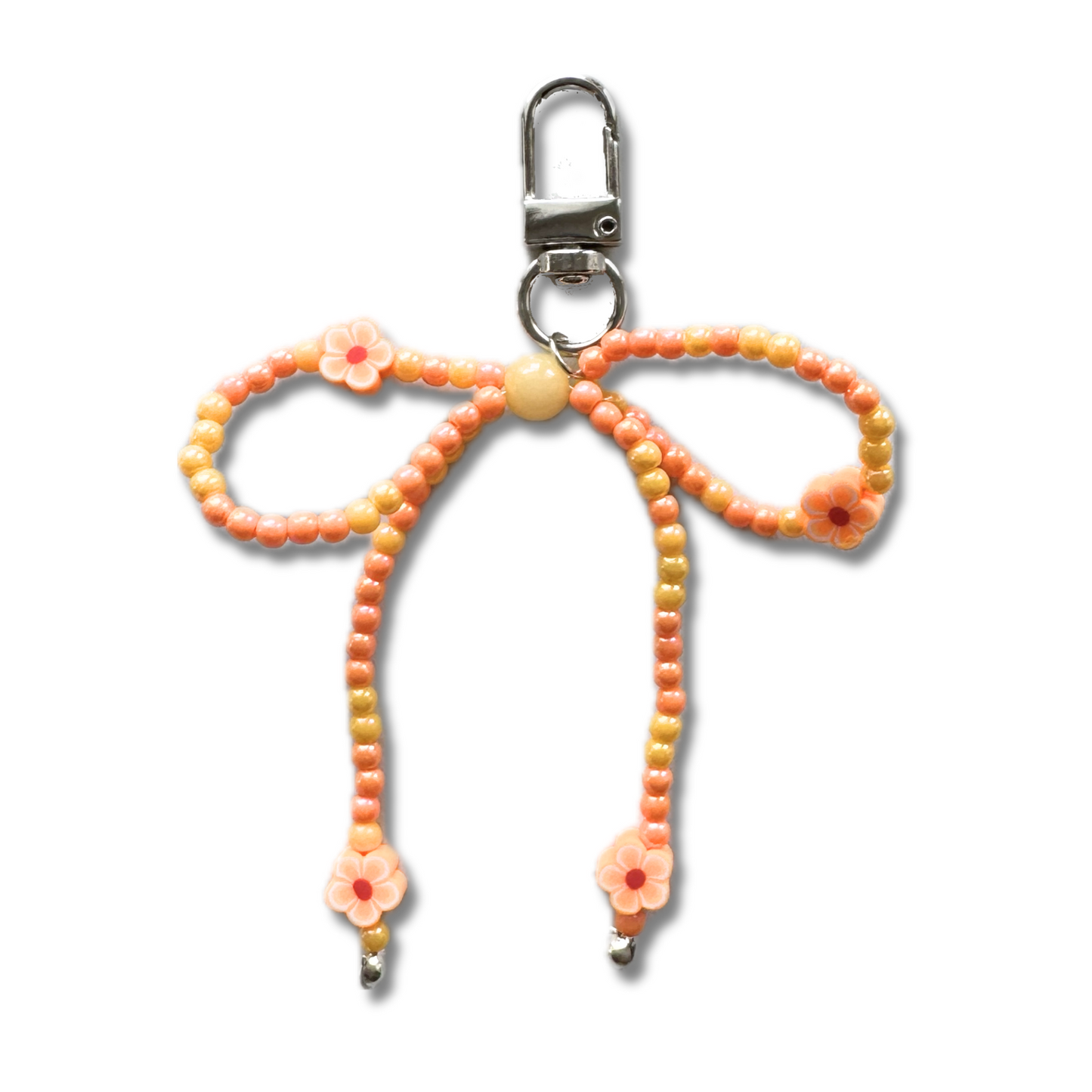 Aloha Orange Beaded Bow Bag Charm/Phone Charm