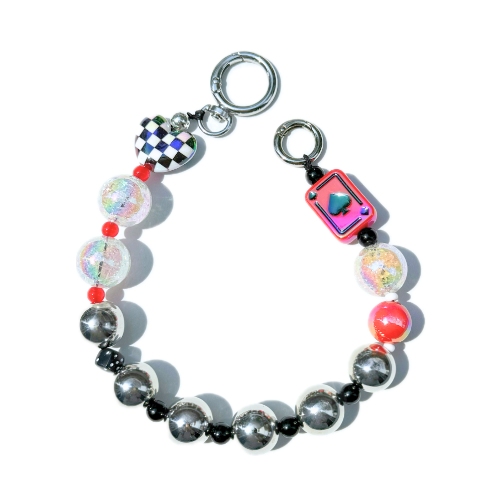 Life's a Gamble Beaded Bag Charm
