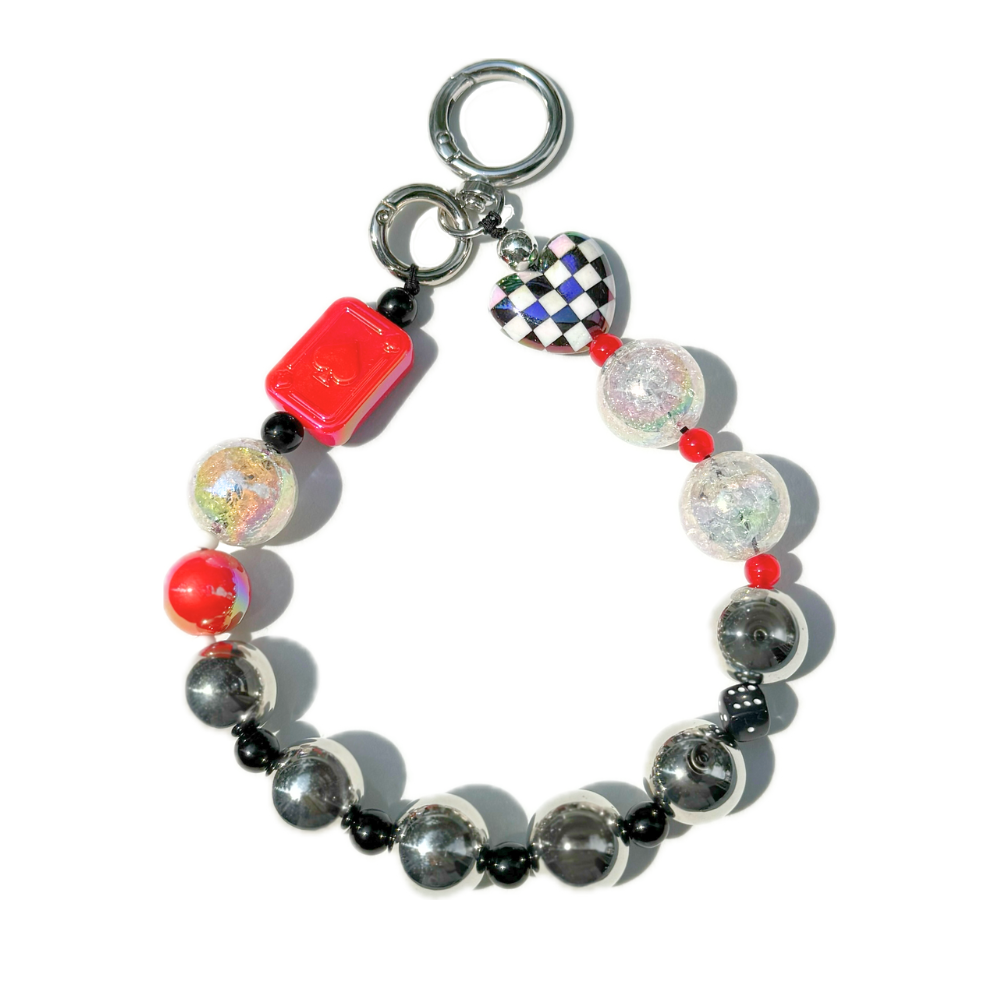 Life's a Gamble Beaded Bag Charm