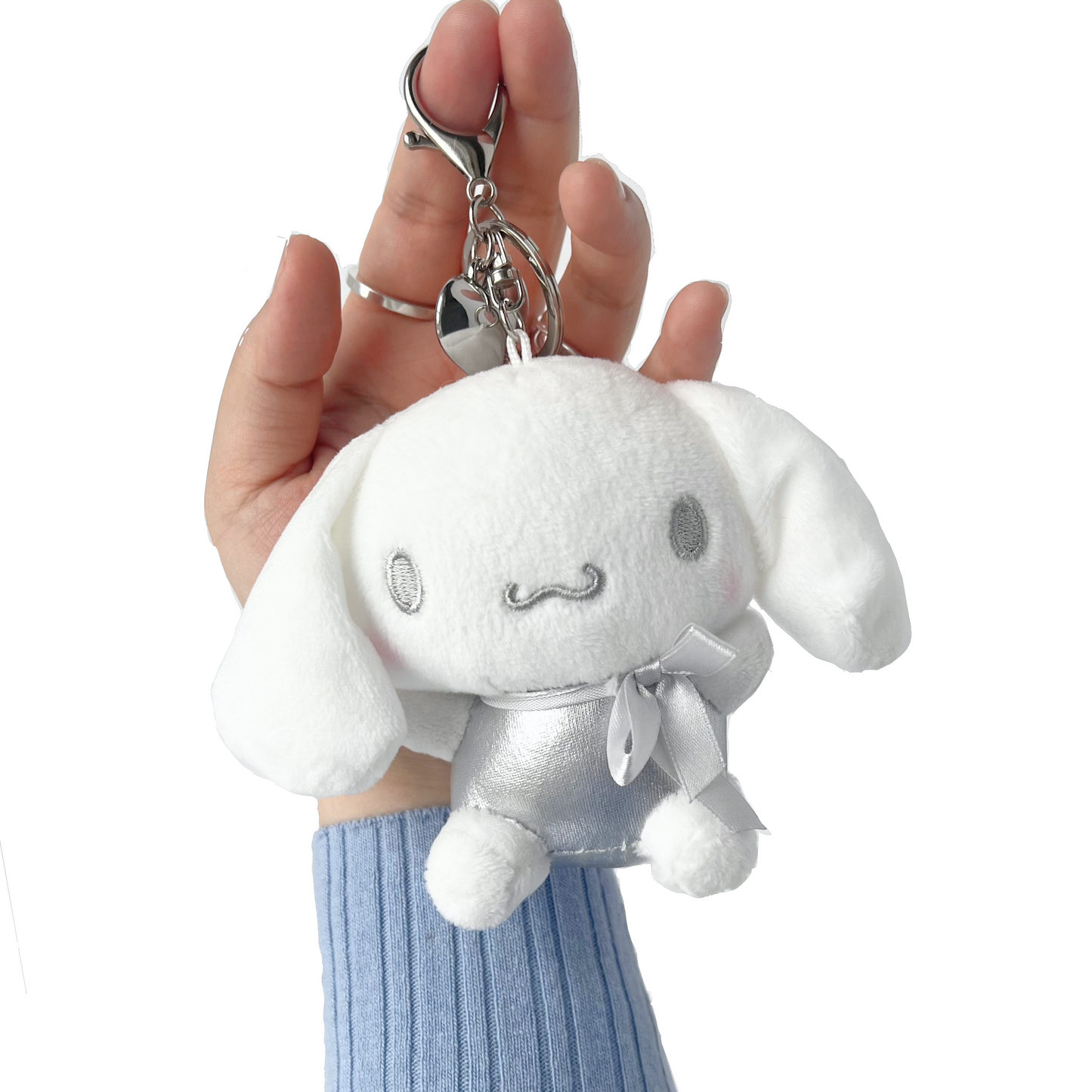Y2K Silver Cinnamoroll Large Plush Keychain Bag Charm