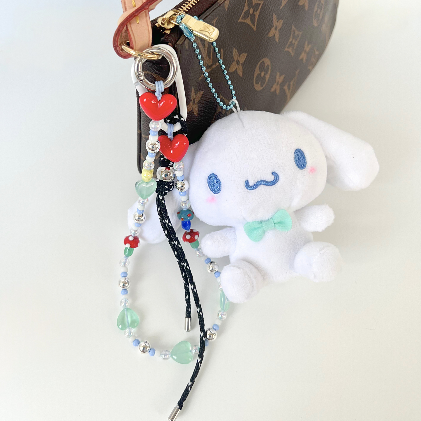 Sanrio White Cinnamoroll Plush Ball Chain Bag Charm