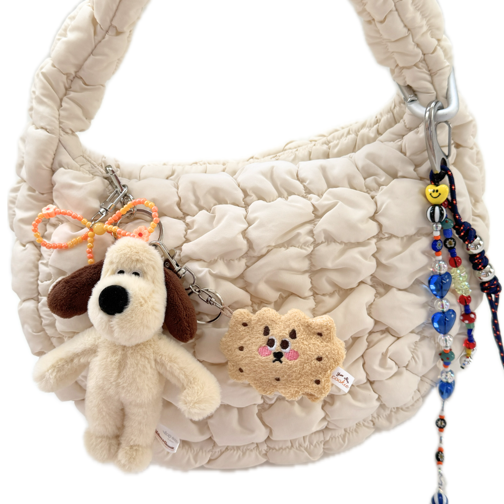 Bag Decorated with Gromit Keychain and Bow