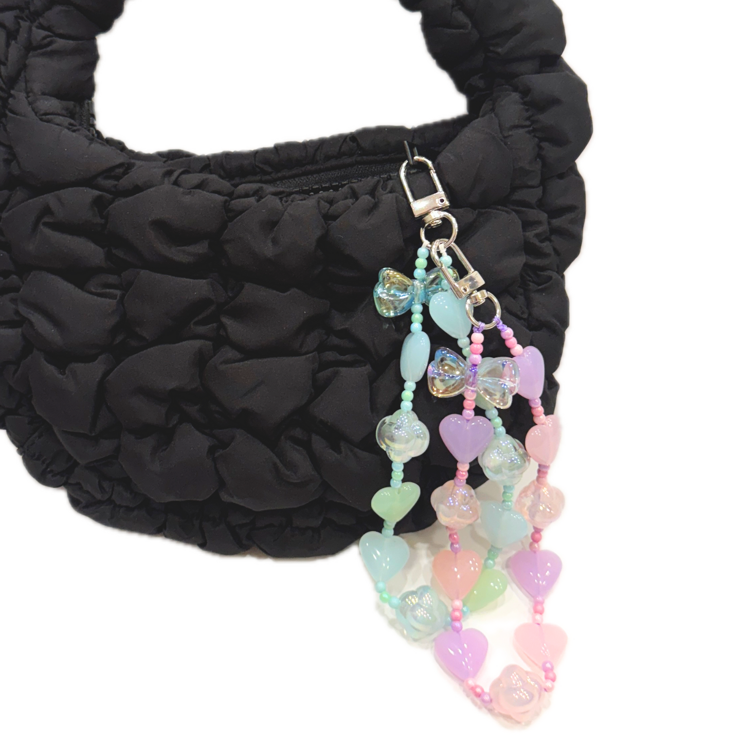 Korean Style pink cloud and hearts charm on purse