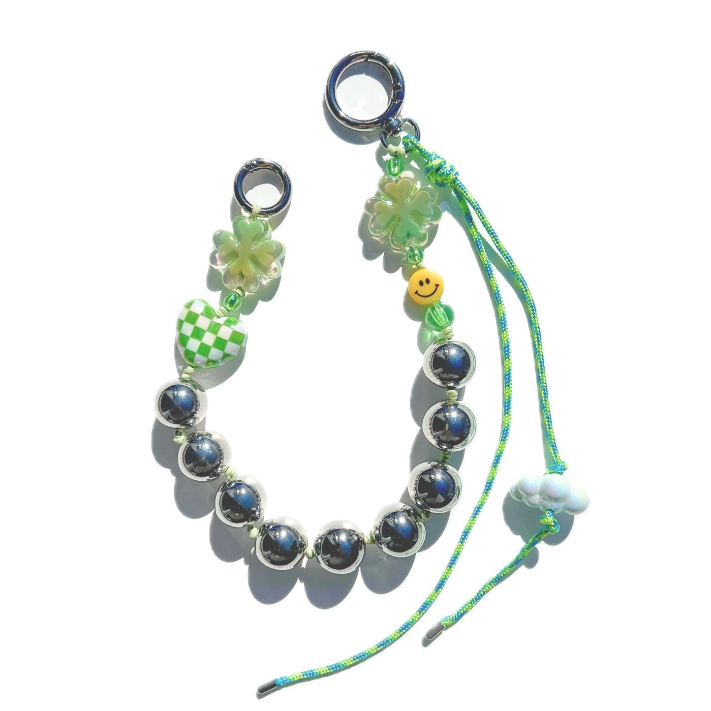 Lucky four leaf clover key ring