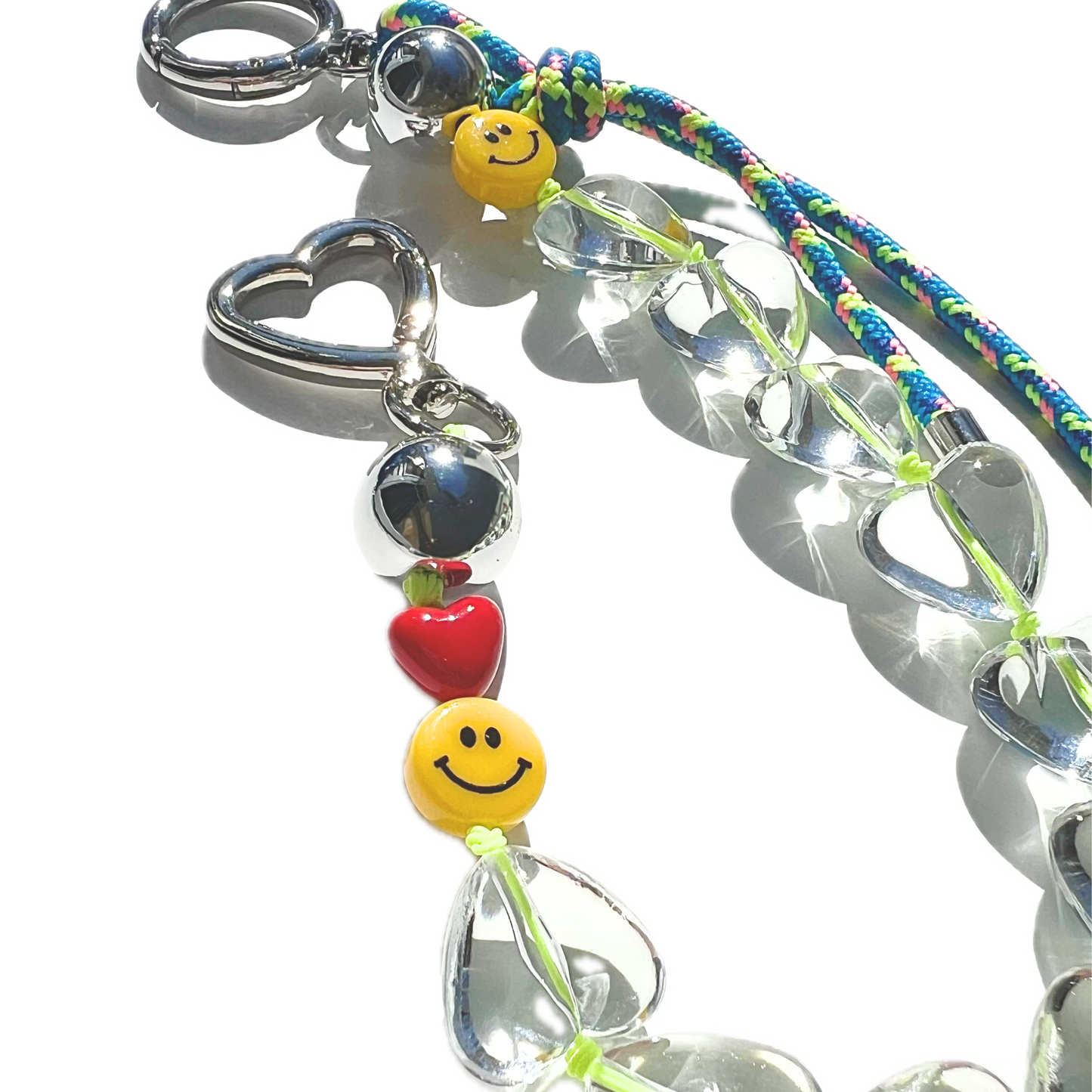 Happy Day Good Vibes Heart and Smiles Bag Charm