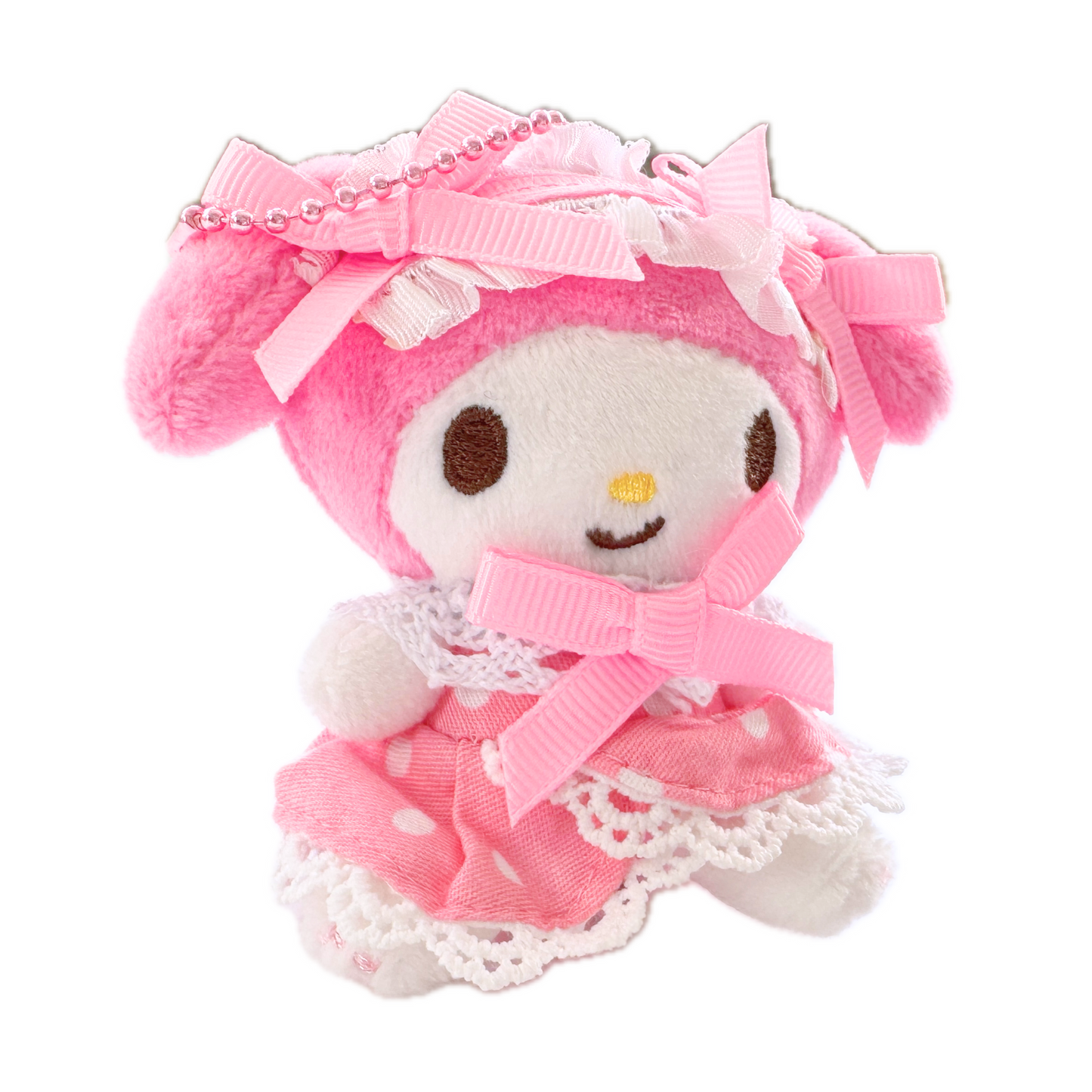 Pink My Melody Lolita Plush Ball Chain Bag Charm