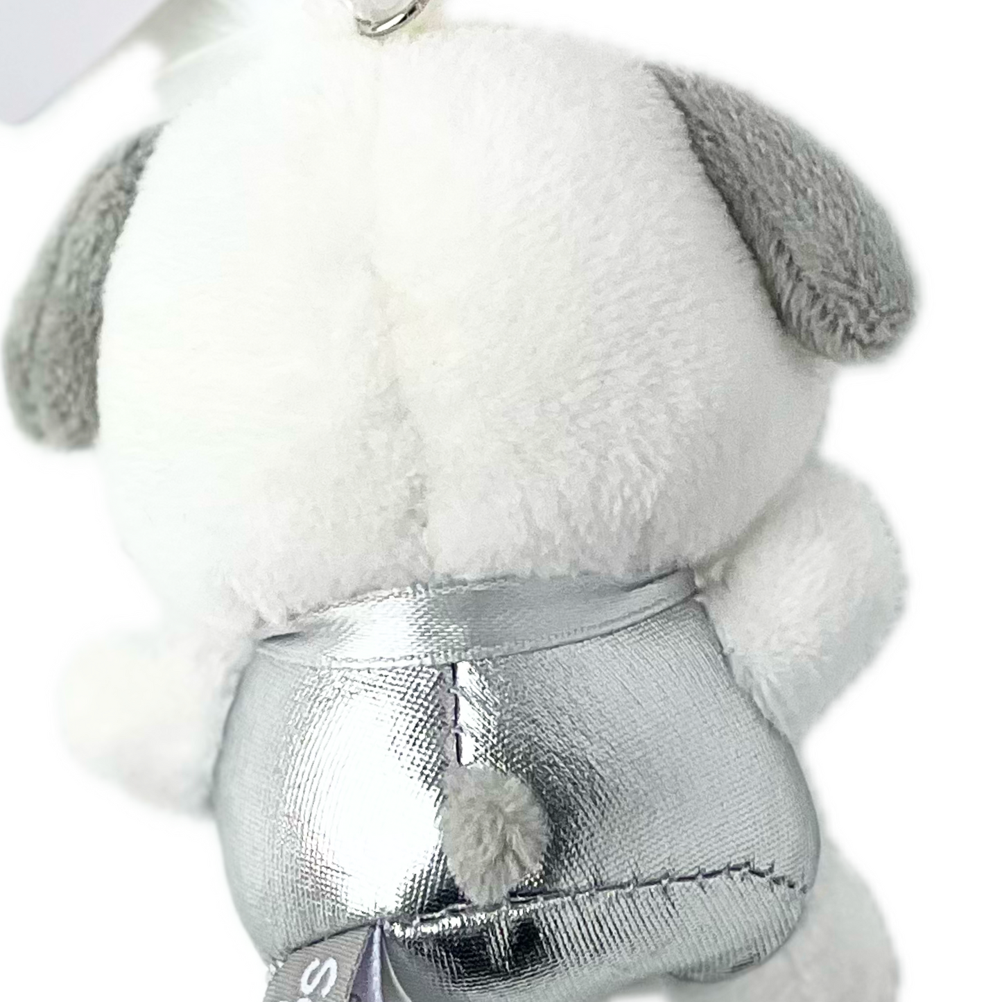Sanrio Silver Pochacco Plush with Metallic Heart Keychain