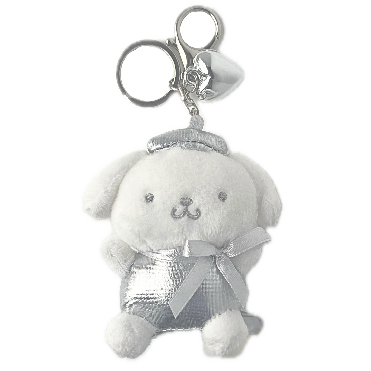 Y2K Silver Pompompurin Plush Keychain