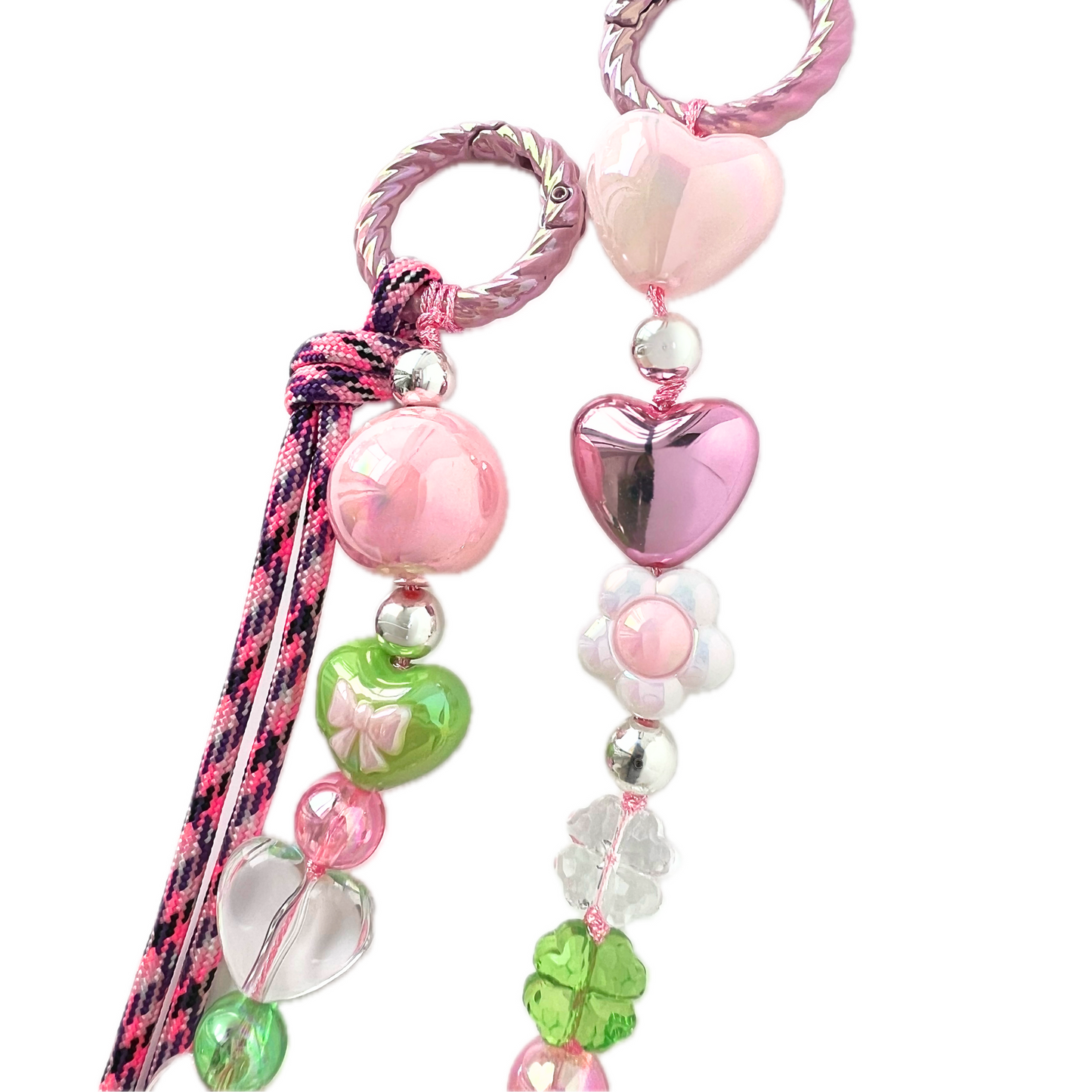 Cute Pink & Green Bag Charm