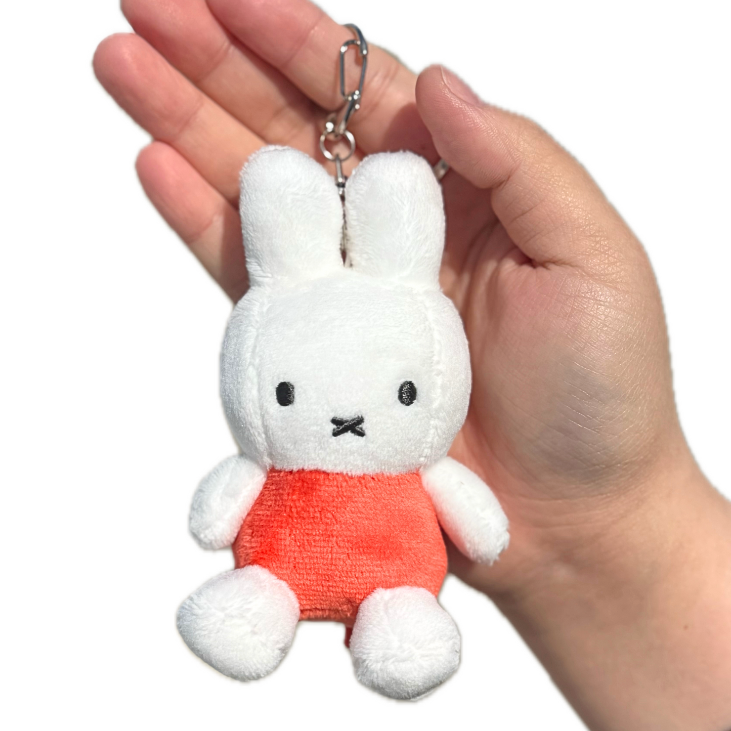 Classic orange and white Miffy plush keychain for purse