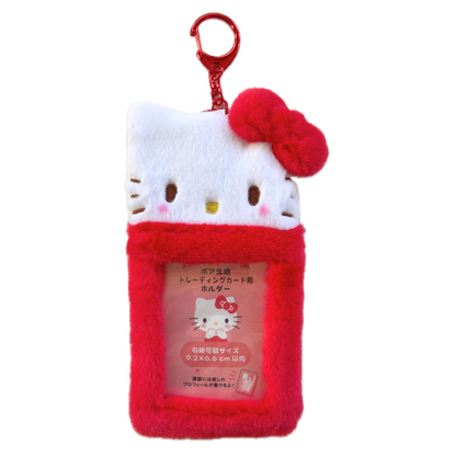 red hello kitty plush ID badge photocard holder bag charm