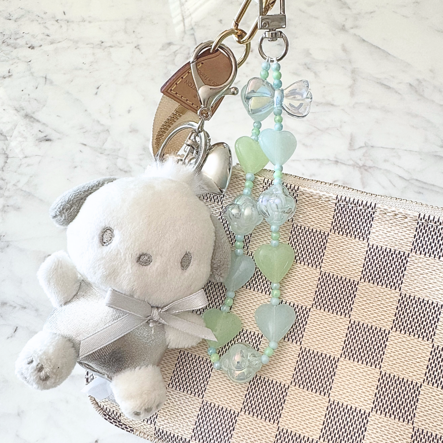 Kawaii silver Pochacco Bag Charm