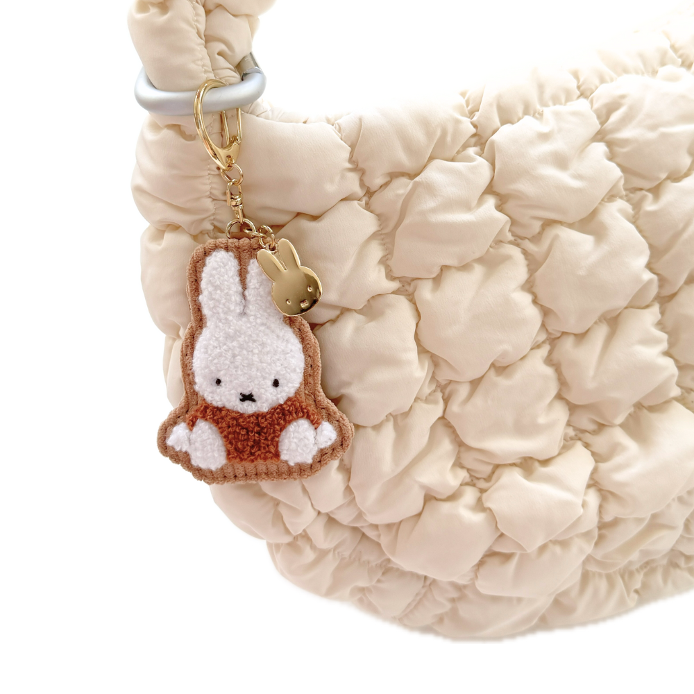 Miffy gold and brown bag charm