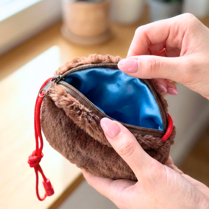 Monchhichi Plush Bag Charm – Japanese Kawaii Monkey Zippered Pouch