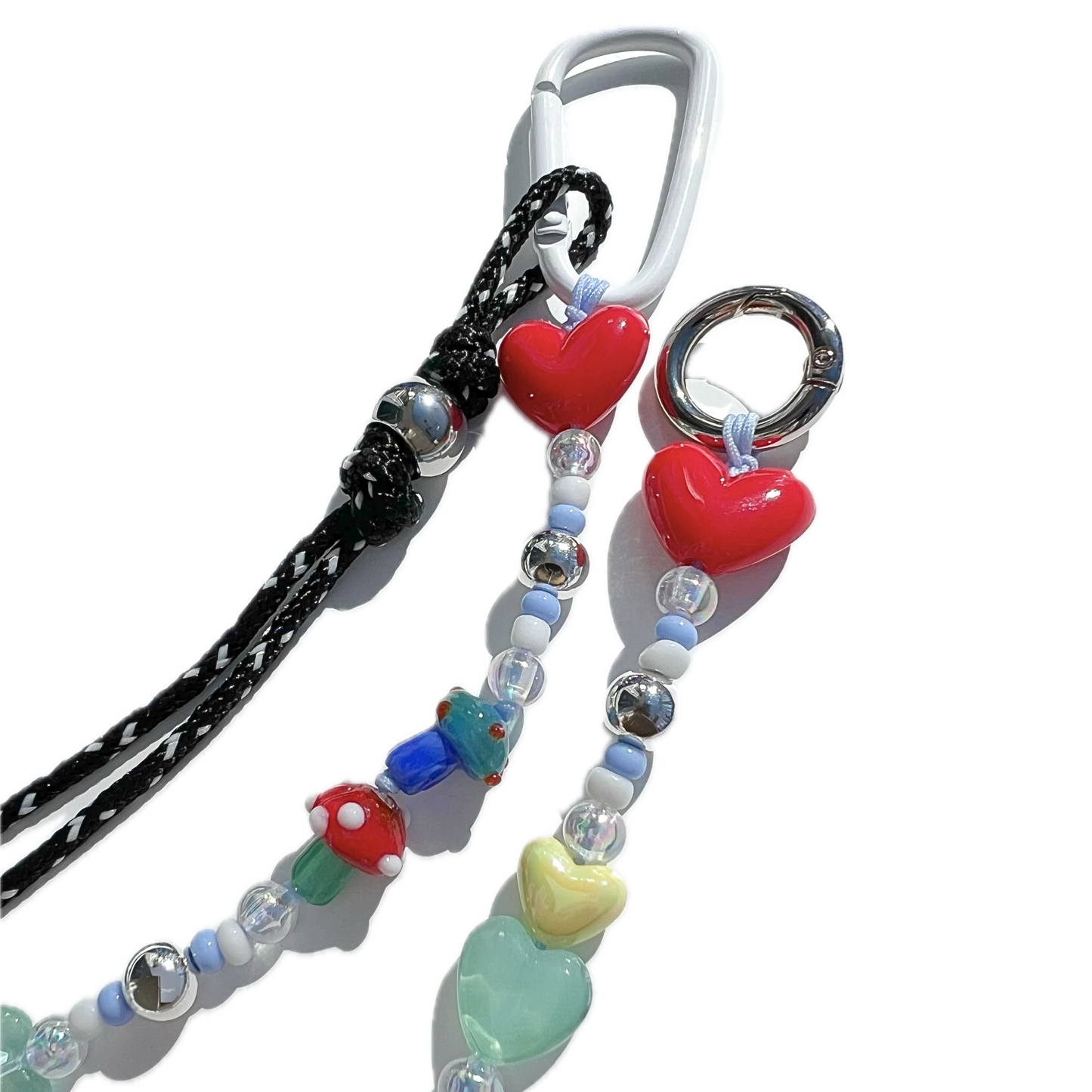 Positive Energy Mushroom Beaded Carabiner Bag Charm - Shroomcore Aesthetic