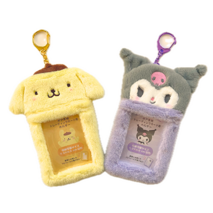 cute sanrio characters plush ID badge photocard holder keychain