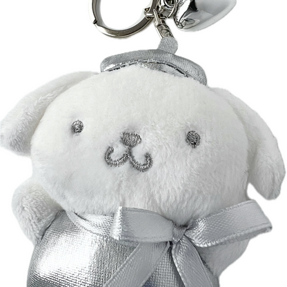 Y2K Silver Pompompurin Plush Keychain