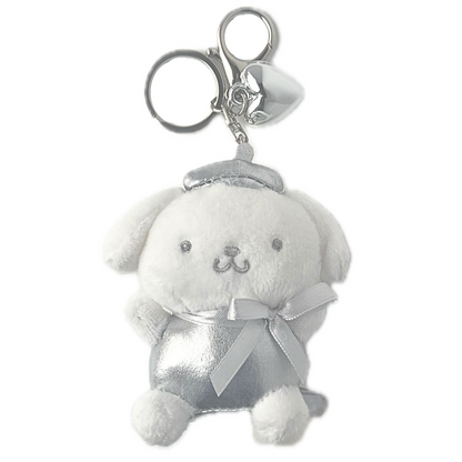 Y2K Silver Pompompurin Plush Keychain