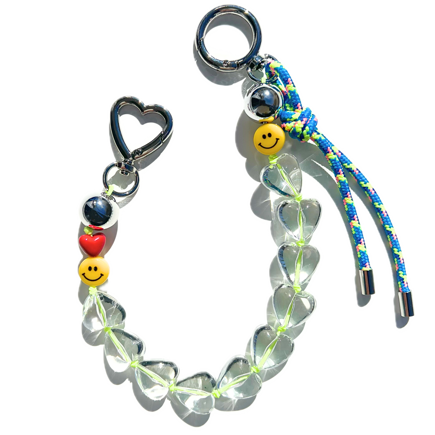 Happy Day Good Vibes Heart and Smiles Bag Charm