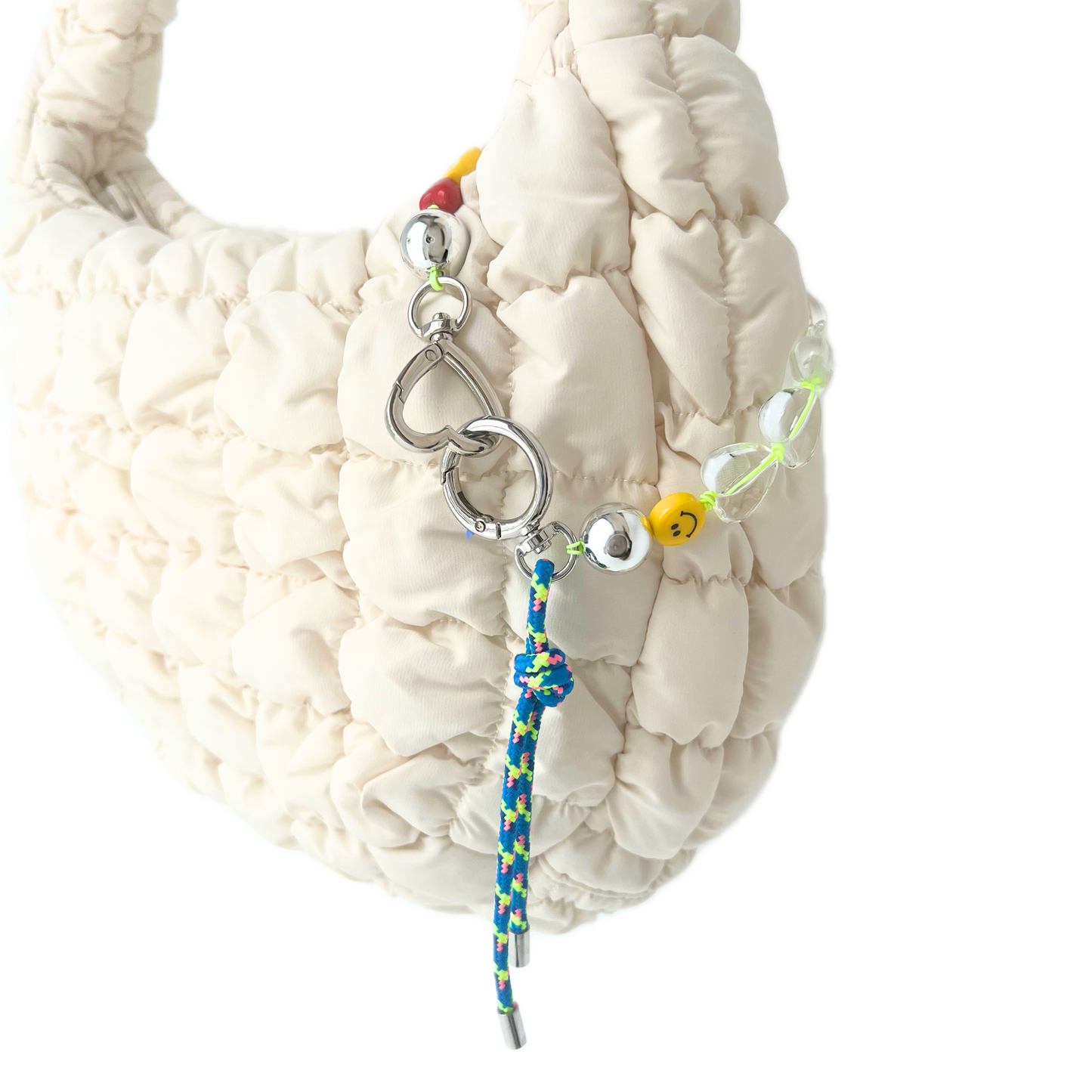 Happy Day Good Vibes Heart and Smiles Bag Charm