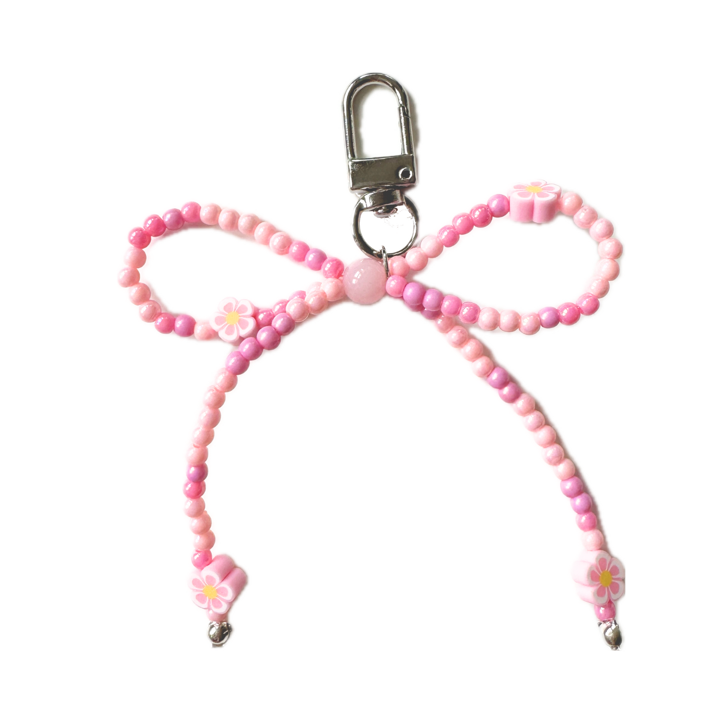 Aloha Pink Beaded Bow Bag Charm/Phone Charm