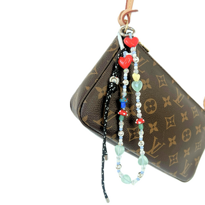 Positive Energy Mushroom Beaded Carabiner Bag Charm - Shroomcore Aesthetic