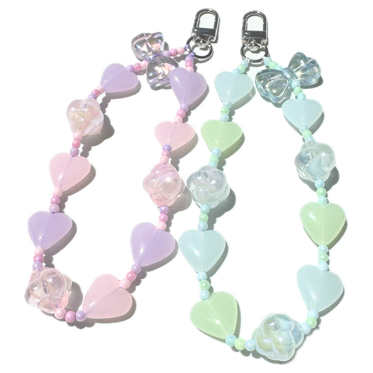 K-pop aesthetic pink and mint bag charm