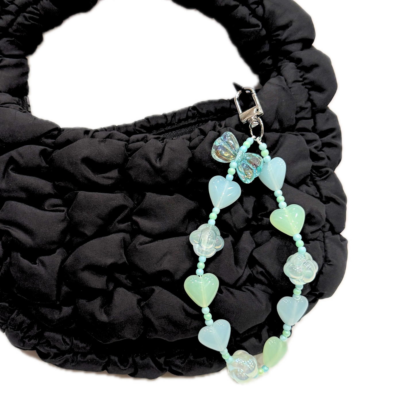 Blue Jelly Beaded Purse Charm