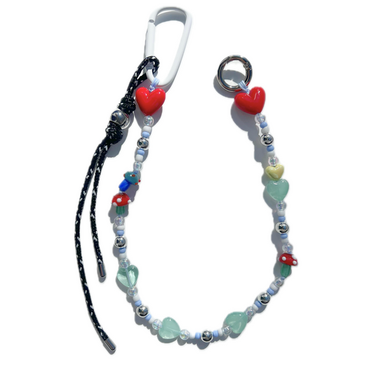 Positive Energy Mushroom Beaded Carabiner Bag Charm - Shroomcore Aesthetic